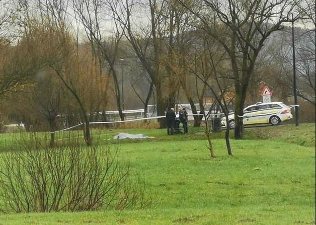 Fotografija: Policisti na ljubljanskem Viču. FOTO: Bralec poročevalec