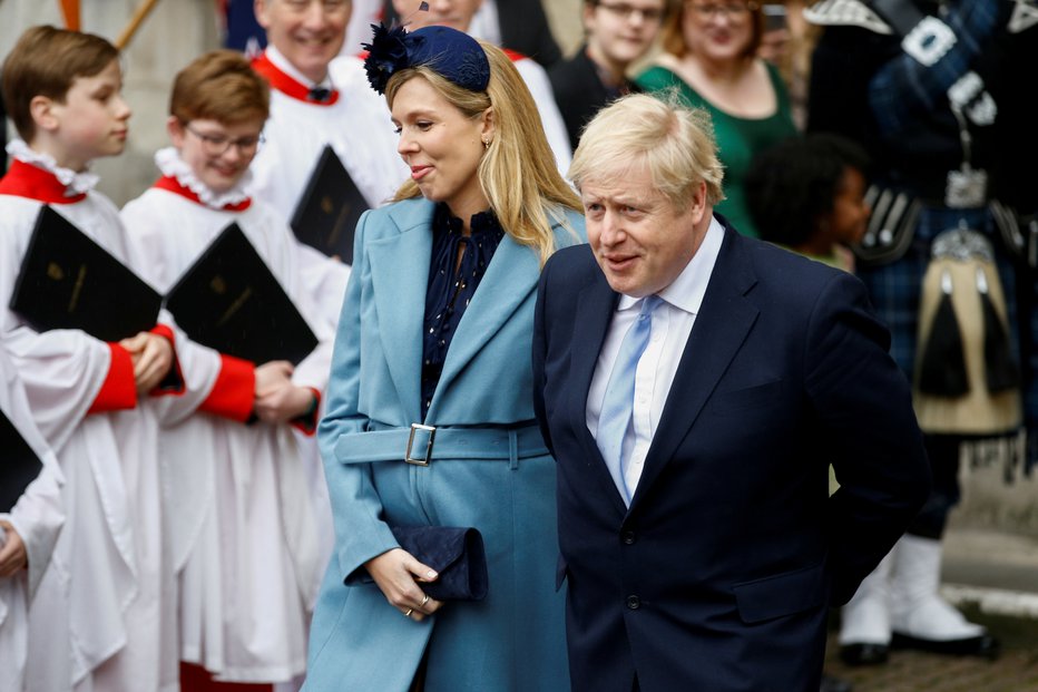 Fotografija: Boris Johnson in njegova zaročenka Carrie Symonds. FOTO: Reuters