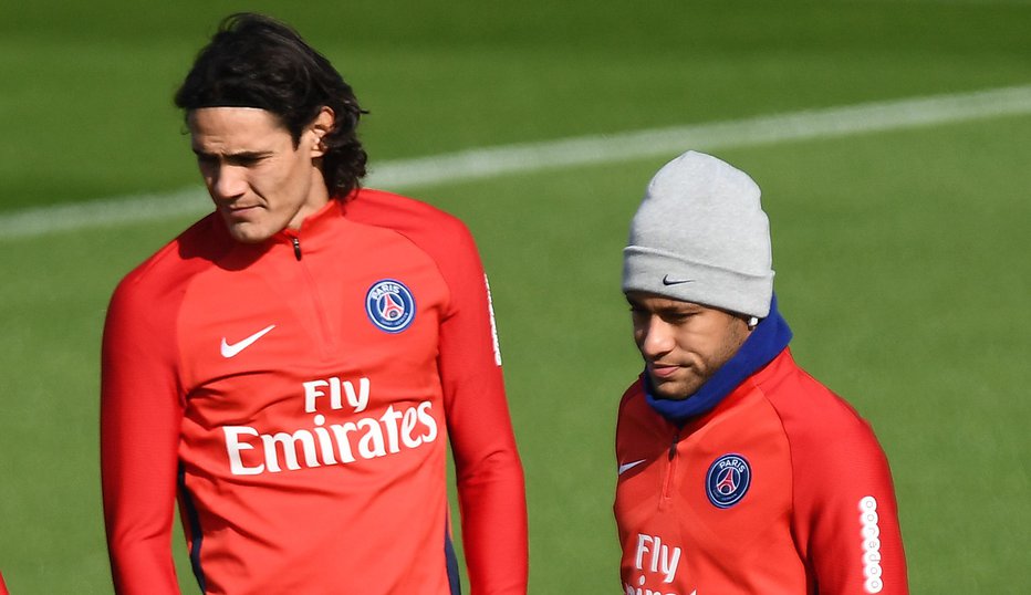 Fotografija: Zvezdnika PSG Edinson Cavani in Neymar nista v najboljših odnosih. Foto: AFP