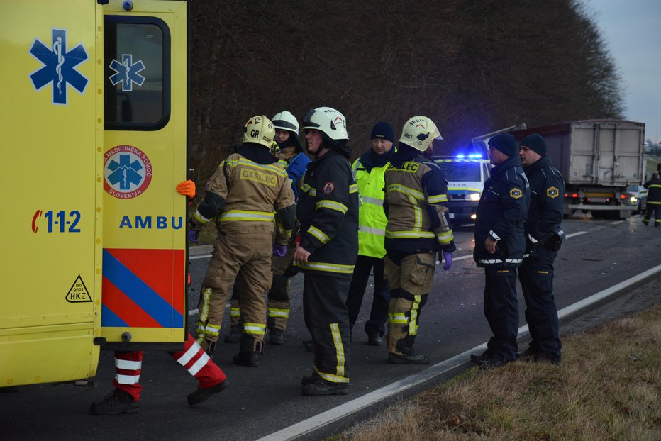 Fotografija: Smrtna nesreča zunaj naselja Benedikt, 4. december. 2017 FOTO: Oste Bakal