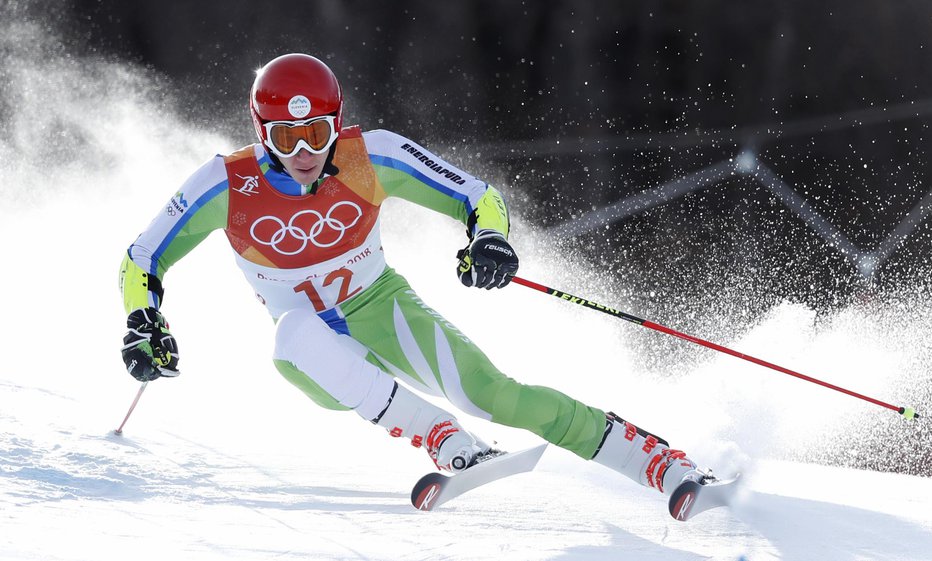 Fotografija: Žan Kranjec med olimpijsko tekmo v veleslalomu. FOTO: Matej Družnik