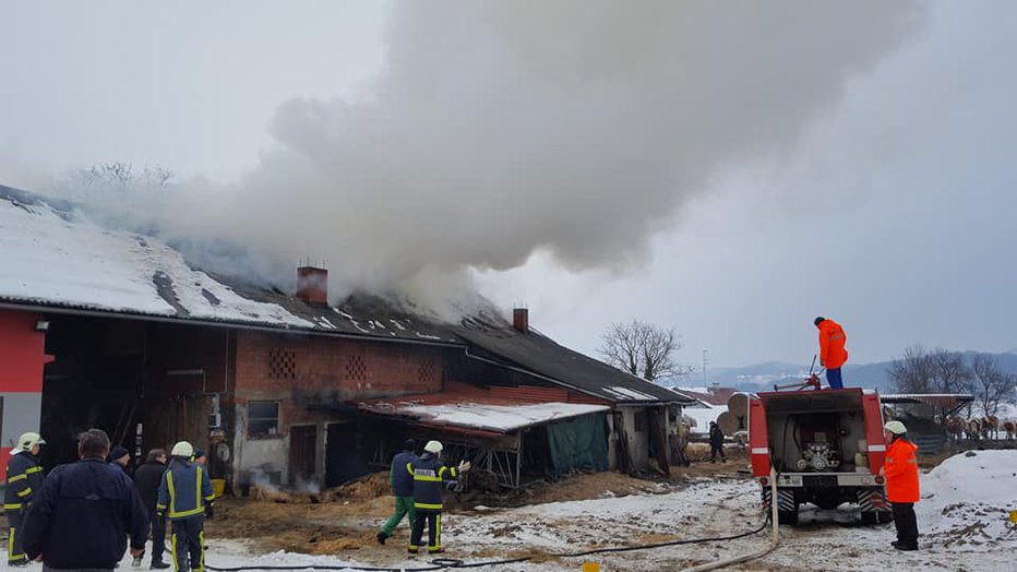 Fotografija: Del poslopja je uničen. FOTO: Oste Bakal