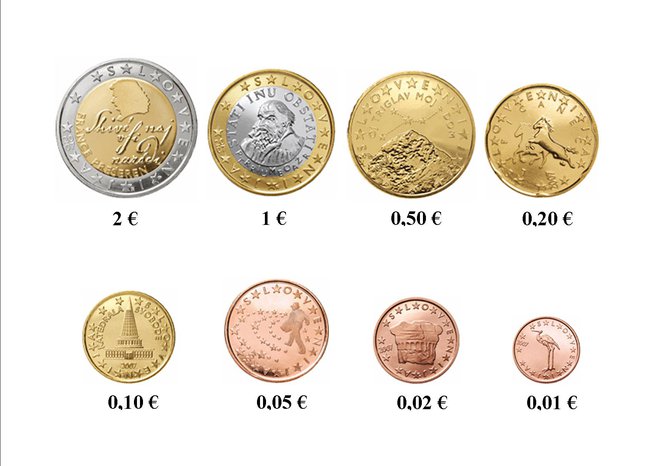 Slovenski evrski kovanci Foto ECB