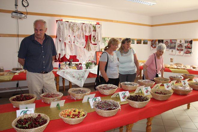 Na ogled so bili različne sorte češenj pa izdelki gospodinj, upokojencev, otrok. FOTO: Tanja Jakše Gazvoda