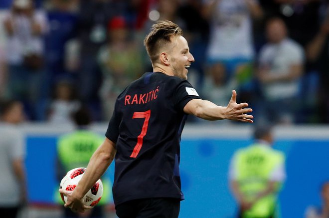 Soccer Football - World Cup - Round of 16 - Croatia vs Denmark - Nizhny Novgorod Stadium, Nizhny Novgorod, Russia - July 1, 2018  Croatia's Ivan Rakitic celebrates winning the penalty shootout   REUTERS/Jason Cairnduff