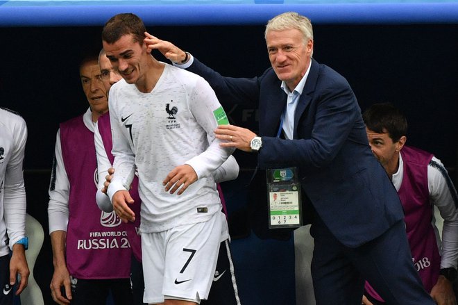 Francoski selektor Didier Deschamps je zelo zadovoljen z igro Antoina Griezmanna. Foto: AFP