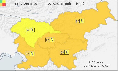 Od popoldneva do večera je velika možnost razlivanja vodotokov. FOTO: Arso