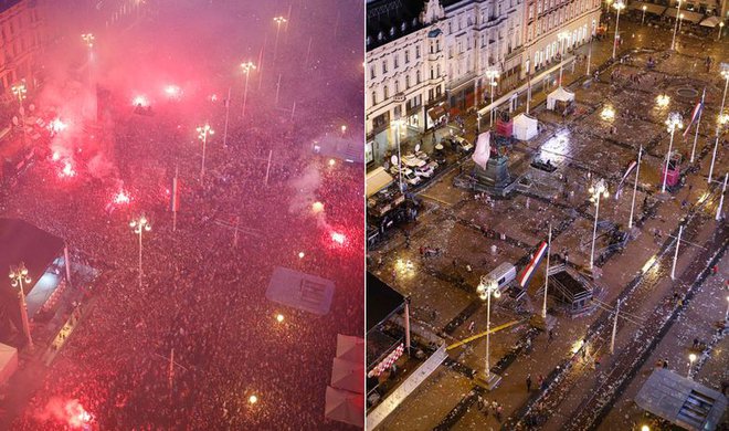 Trg se je izpraznil v pol ure. FOTO: Cropix