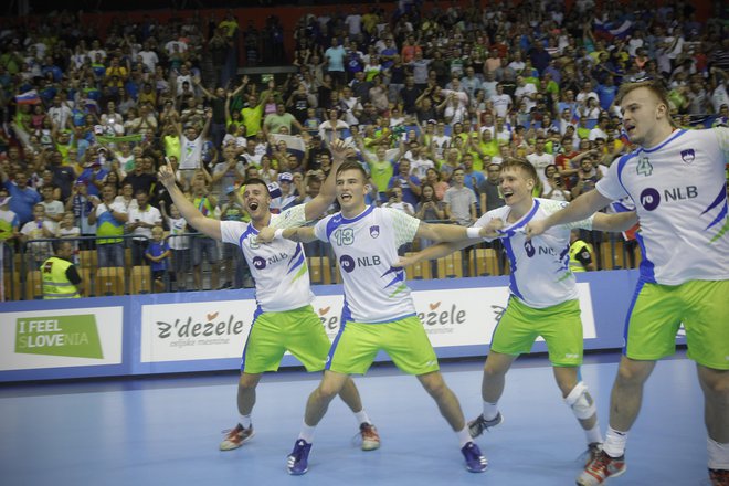 Rokometna tekma, finale mladinskega evropskega prvenstva med Slovenijo in Francijo. FOTO: Jure Eržen, Delo