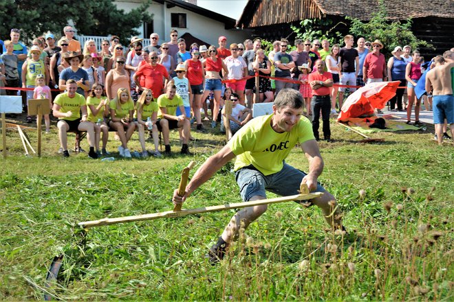 Najhitreje je kosil Franci Uplaznik iz ekipe Matk, a je za pol točke zaostal za zmagovalcem. FOTO: Darko Naraglav