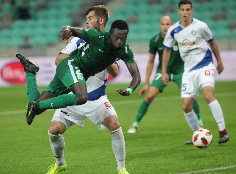 Fotografija: Napadalec Olimpije Kingsley Boateng je le eden od zgrešenih nakupov Olimpije v zadnjih sezonah. FOTO: Mavric Pivk