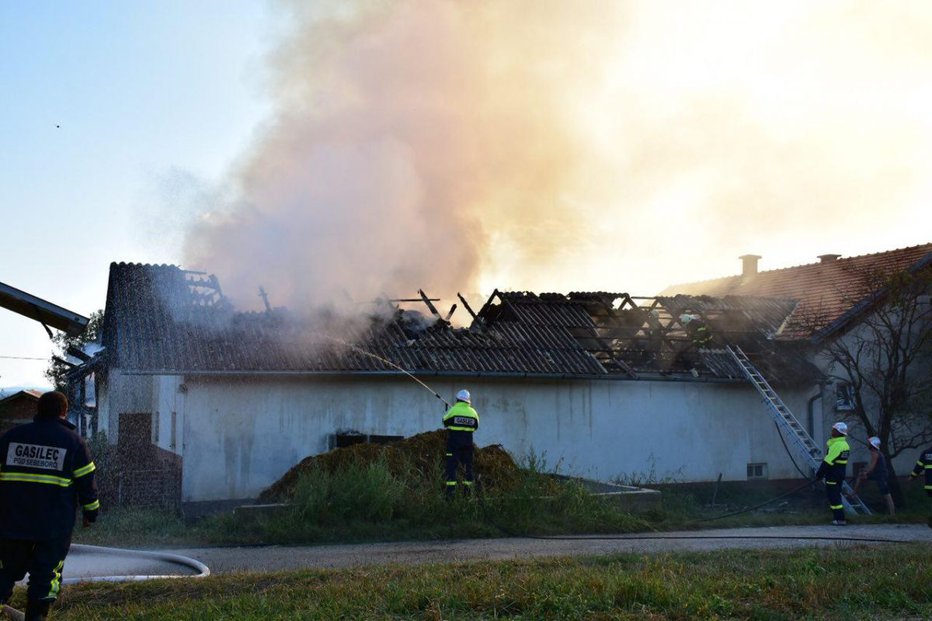 Fotografija: Dim so videli celo v 15 kilometrov oddaljeni Murski Soboti. FOTO: Oste Bakal