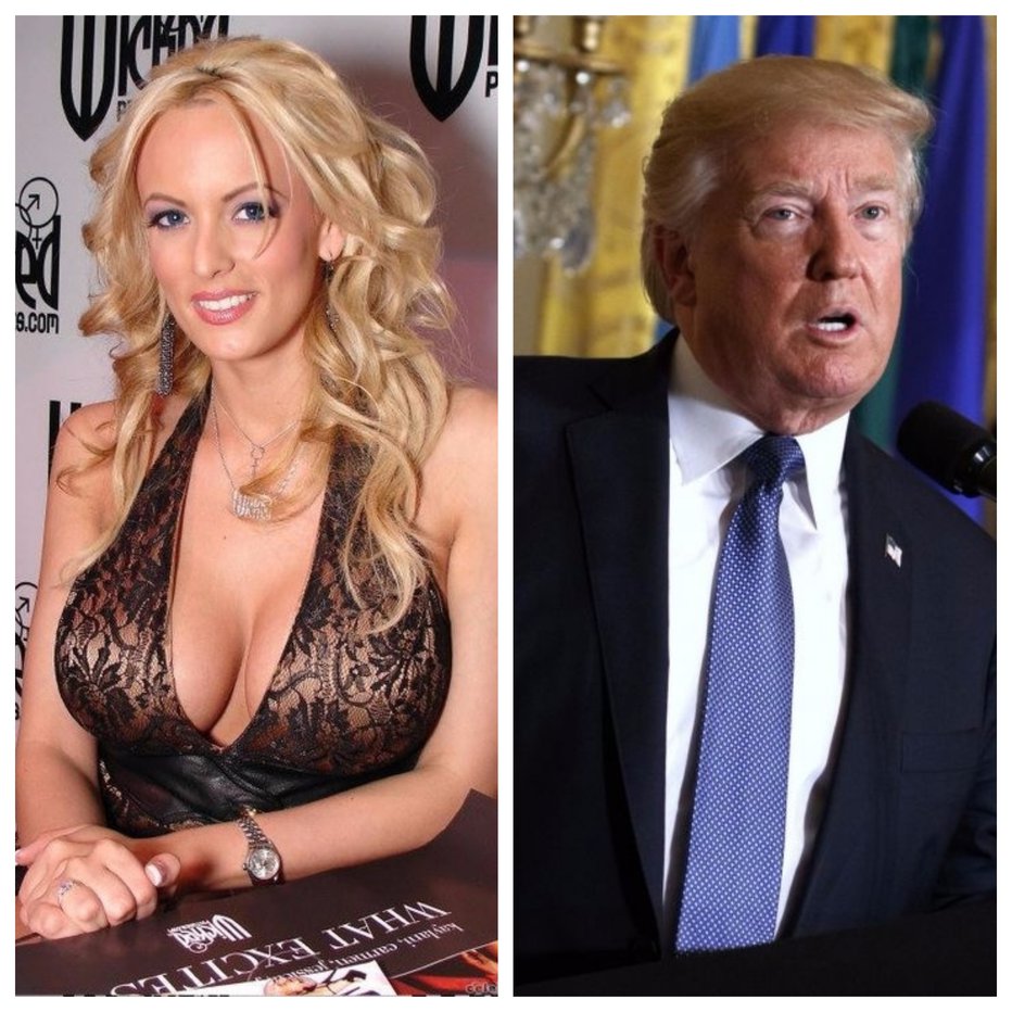 Fotografija: Stormy Daniels in Donald Trump. FOTO: Facebook