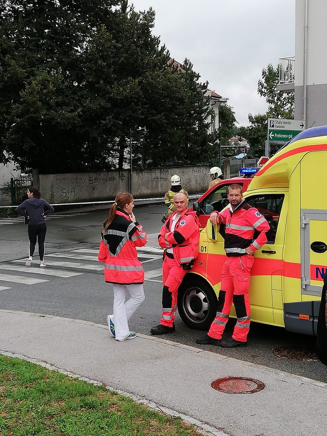 Panika v centru Kranja. FOTO: M. U.