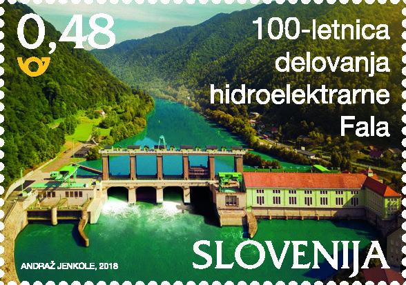 (NI NUJNA) Znamka je izšla ob 100-letnici HE Fala. Vir: Pošta Slovenije