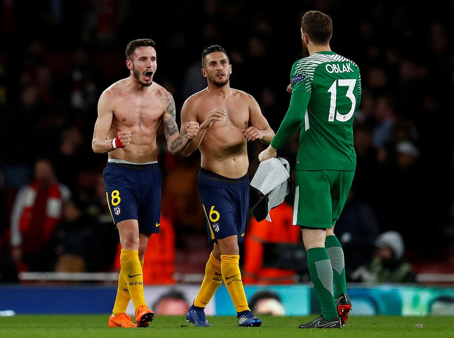 Fotografija: Jan Oblak je spet bil eden ključnih mož. FOTO: Eddie Keogh, Reuters