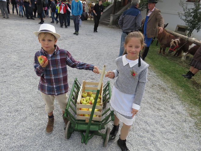 Takole so nekdaj najmlajši za malico v šolo pripeljali jabolka in jih delili.