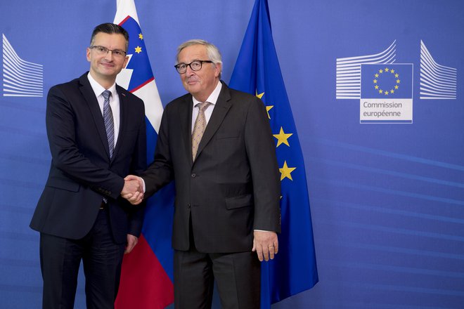 Jean-Claude Juncker, Marjan Šarec. FOTO: Etienne Ansotte, EU