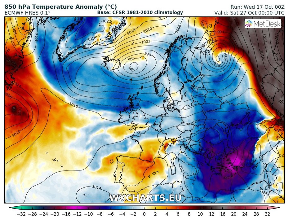 Fotografija: Vremenska napoved. FOTO: Severe Weather Europe