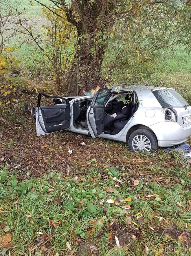 Trčenje v drevo je bilo zelo silovito FOTO: PGD Gornja Radgona