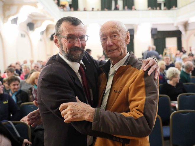 Mitja Ocvirk, programski direktor MFF od Celja do Žalca, in Edo Gaberšek - Jež, ustanovitelj KD Celjska folklorna skupina