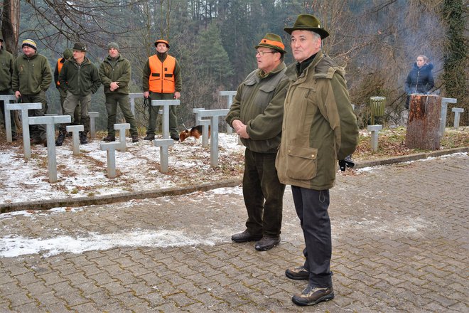 Nagovor župana Janka Kosa in vodje lova Janka Stebernaka