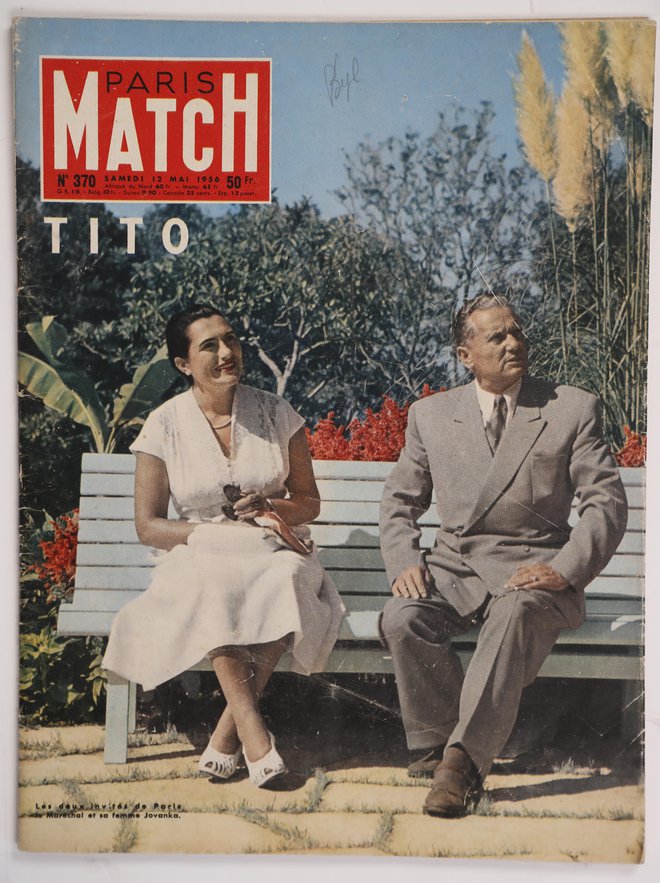 Maršal Tito in Jovanka Broz na naslovnici Paris Match, 12. maja 1956