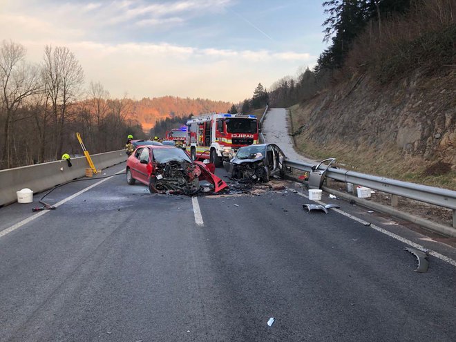 Silovito trčenje FOTO: PU Kranj