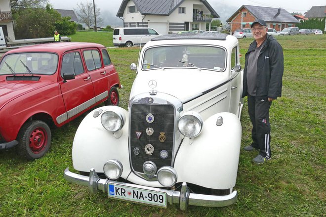 Adolf Sitar z mercedes-benzom 170 S, letnik 1950