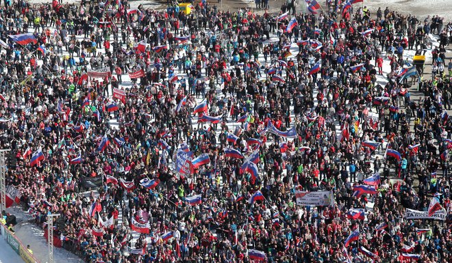 Posamična tekma v smučarskih poletih v Planici. FOTO: Marko Feist