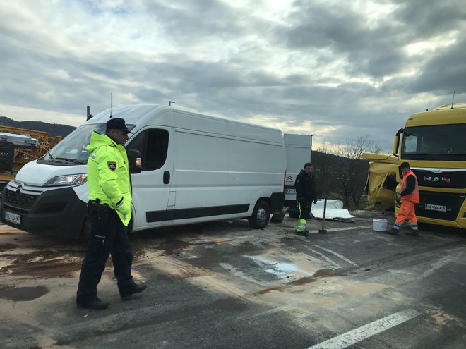 Prometna nesreča na štajerski avtocesti. FOTO: Monika, bralka poročevalka