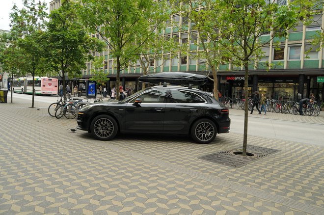 Sveže tlakovano ljubljansko središče vabi limuzine. FOTO: bralec Zlatko