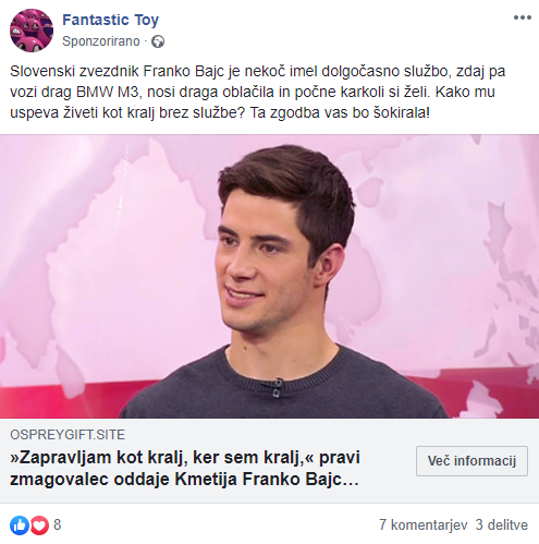 Franko Bajc. FOTO: Facebook, posnetek zaslona