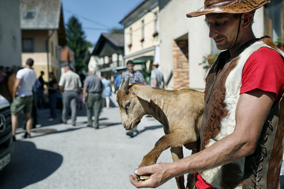 Fotografija: Protest kmetov za odstrel zveri v Velikih Laščah. FOTO: Blaž Samec, Delo