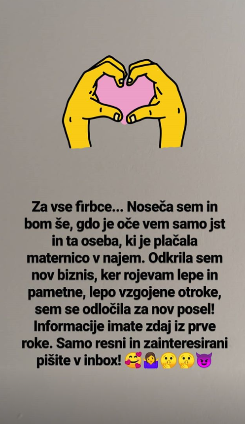 Sporočilo sledilcem. FOTO: Instagram