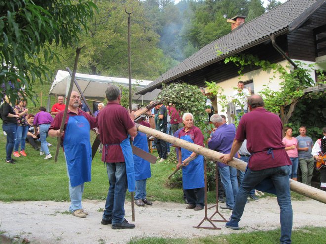 Šentjanški vinogradniki postavljajo klopotec.