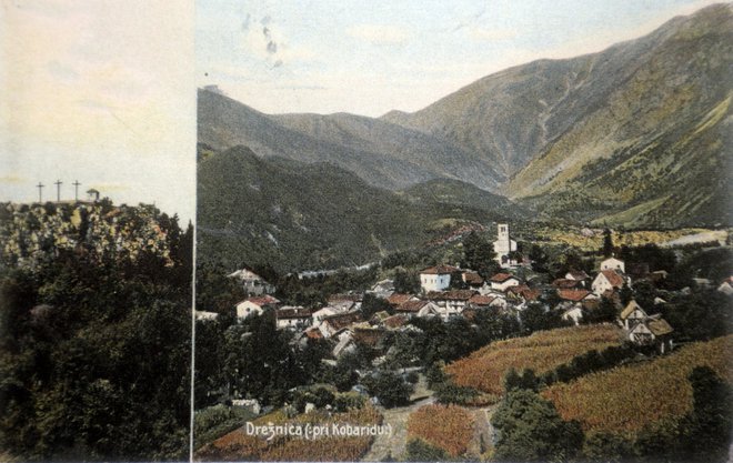 Razglednico je 1911. drežniški župnik Jožef Kalin poslal arhitektu Hansu Pascherju v Gradec, ki je zasnoval novo, zdajšnjo cerkev.