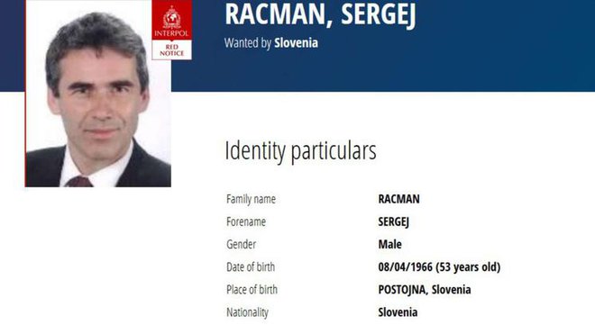 Racmana, ki ima prebivališče prijavljeno v Bratislavi, išče tudi Interpol z rdečo tiralico.