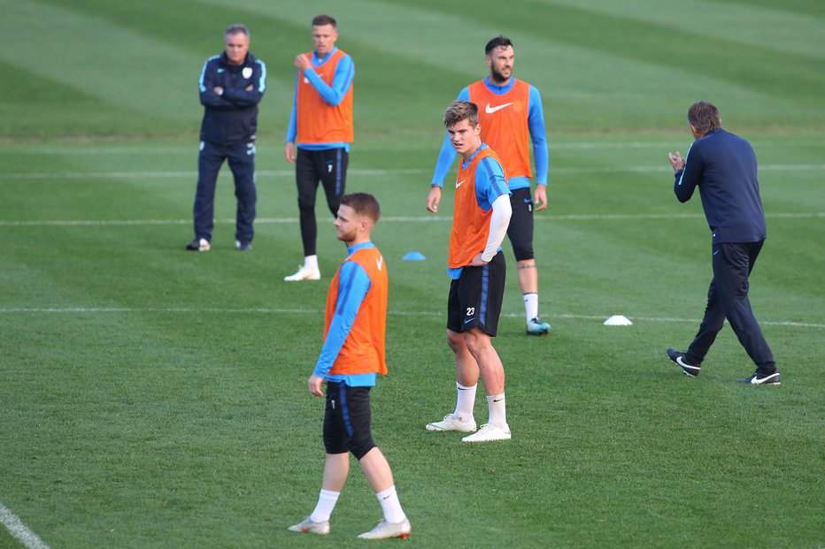 Fotografija: Zadnji trening slovenske nogometne reprezentance pred tekmo z Norveško.