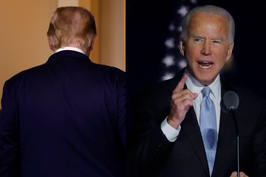 Fotografija: Donald Trump zapušča Belo hišo. Za novega predsednika ZDA je bil po projekcijah ameriških medijev izvoljen Joe Biden. FOTO: Jim Bourg, Carlos Barria/Reuters