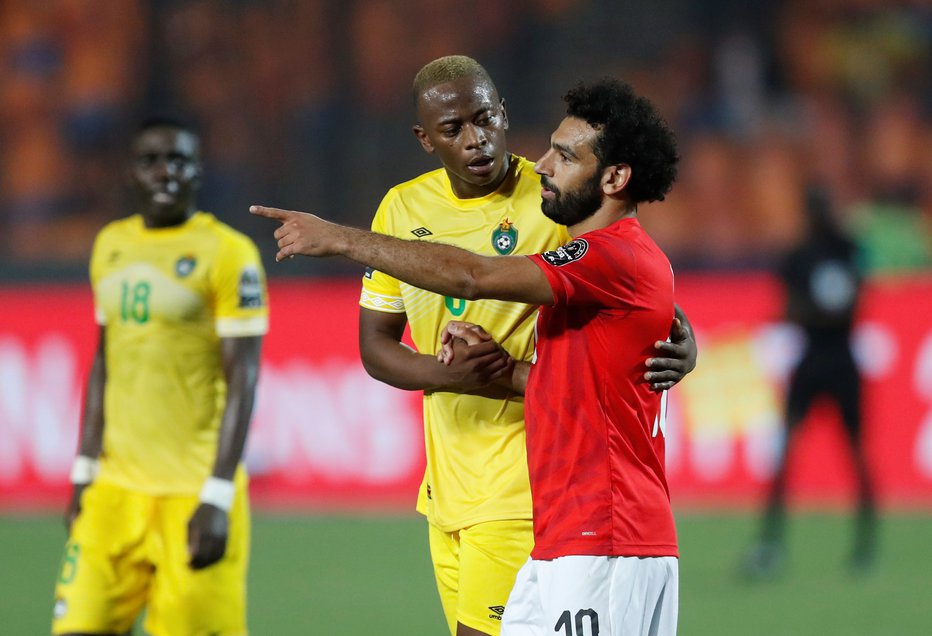 Fotografija: Mohamed Salah (desno) po zmagi gostiteljev nad Zimbabvejem. FOTO: Reuters