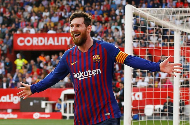 Lionel Messi je zabil v ligi prvakov že 114 golov, pred njim je le Cristiano Ronaldo. FOTO: Marcelo Del Pozo/Reuters