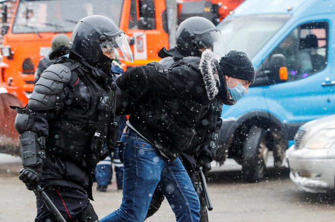 Protesti v Rusiji. FOTO: Maxim Shemetov, Reuters