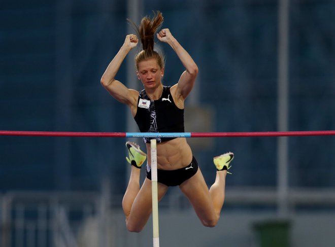 Tina Šutej je v Dohi le za centimeter zaostala za svojim državnim rekordom. FOTO: Ibrahim Al Omari/Reuters