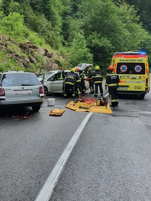 Fotografija: Nesreča v Gabrjah v občini Sevnica. FOTO: PGD Sevnica