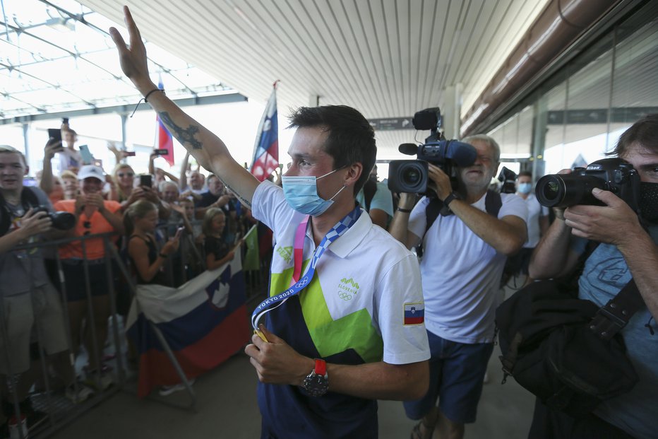 Fotografija: Primož Roglič v Sloveniji 30.7.2021 Brnik Slovenija