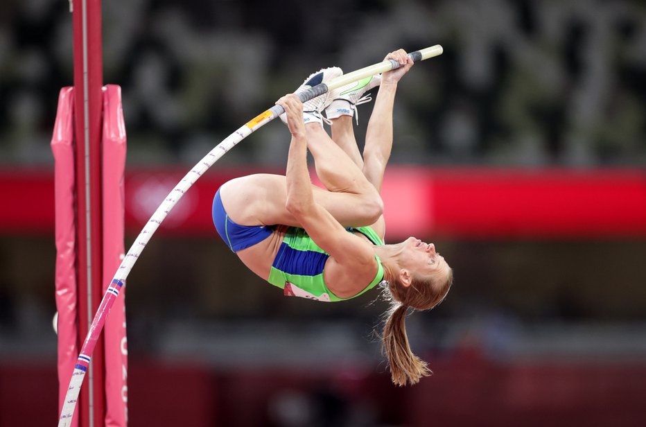 Fotografija: Tina Šutej na OI v Tokiu. FOTO: Hannah Mckay, Reuters