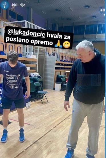 Saša Dončić s svojimi varovanci. FOTO: Instagram, posnetek zaslona
