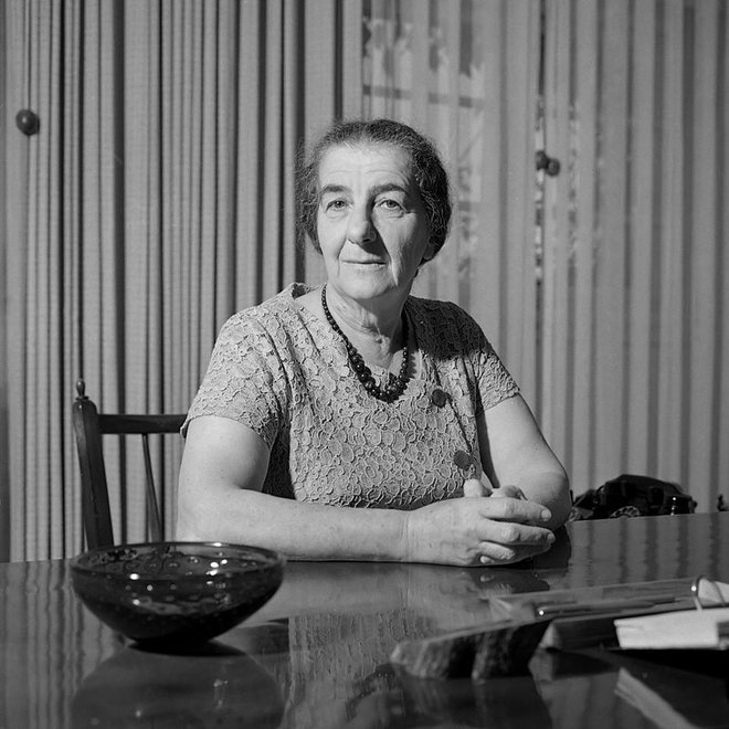 Golda Meir je bila sopodpisnica deklaracije o ustanovitvi države Izrael. FOTO: Wikipedia
