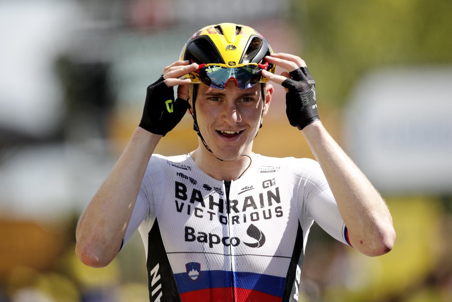 Fotografija: Matej Mohorič sezono začenja kot kapetan ekipe Bahrain Victorious. FOTO: Benoit Tessier/Reuters
